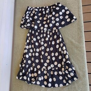 Xhilaration Strapless Black/White Polka Dot Dress Sz XS NWT